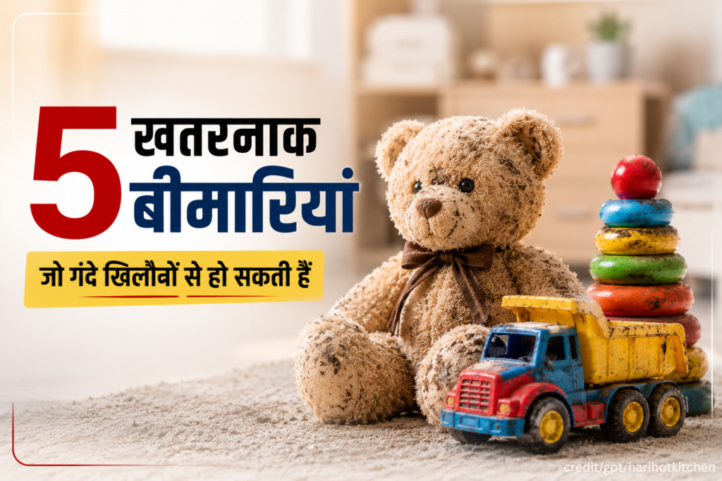बैक्टीरिया और संक्रमण से बच्चों की सेहत पर खतरे को दिखाती हेल्थ अवेयरनेस इमेज