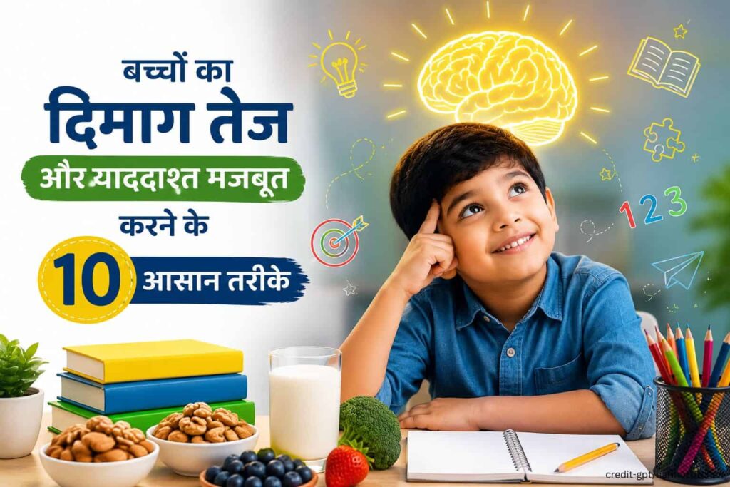 बच्चों की याददाश्त और एकाग्रता बढ़ाने के लिए स्वस्थ आदतें, पौष्टिक आहार और प्रभावी अध्ययन तकनीकें